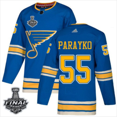 Blues #55 Colton Parayko Blau Alternate 2019 Stanley Cup Final Stitched